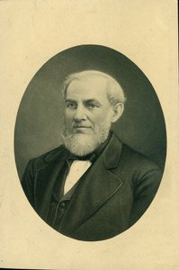 Retrato de busto de Giles Franklin Filley con traje y chaleco, girado a la izquierda de H.B. Hall and Sons